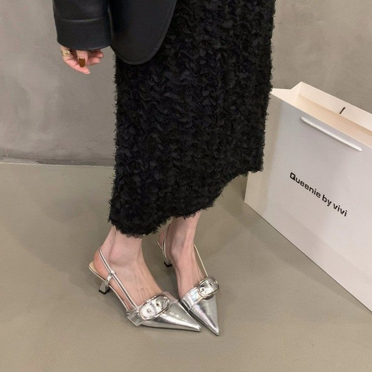 Damen Slingback-Pumps mit modischer Schnalle