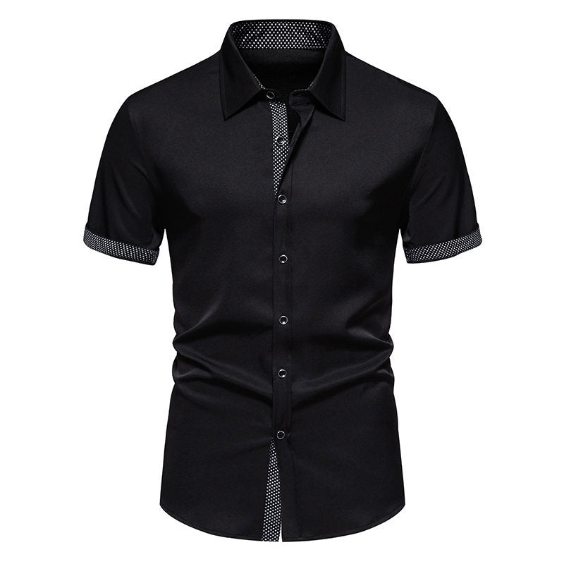 Herren Kurzarmhemd mit kontrastierenden Details und klassischem Schnitt Shopnory