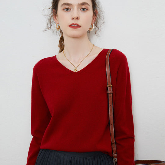 Damen Kuscheliger V‑Ausschnitt Feinstrickpullover aus Mohair‑Mix mit flauschiger Oberfläche Shop Nory