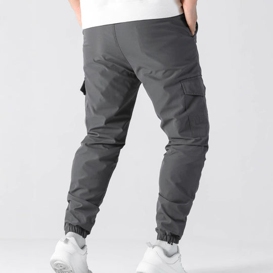 Herren Utility-Cargohose im Joggerstil mit Tunnelzug, elastischem Bund & Klappentaschen Shop Nory