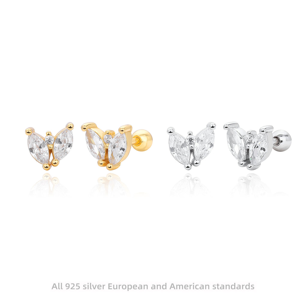 Damen Ohrstecker mit hochwertigem Zirkon in Schmetterlingsform Shop Nory