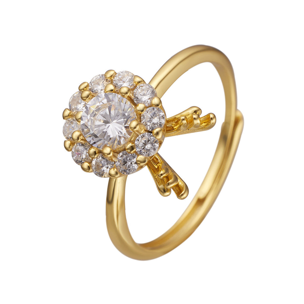 Damen Ring mit luxuriösem Zirkonia-Kristallbesatz Shop Nory