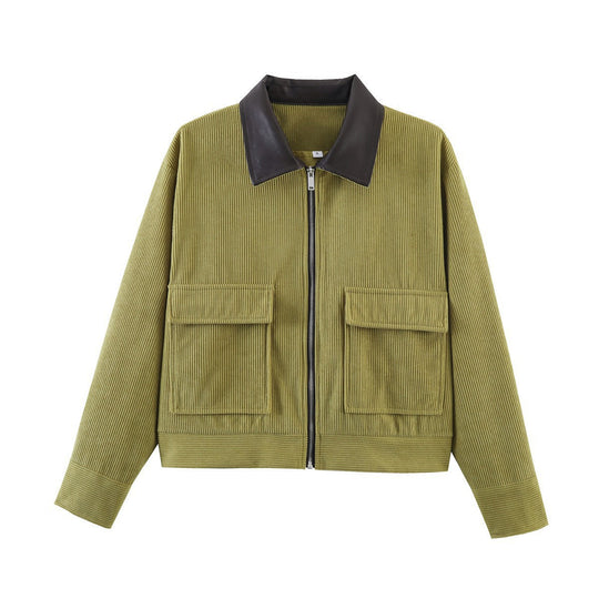 Damen Modische Jacke mit zwei aufgesetzten Taschen