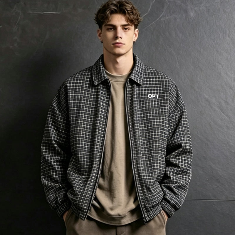 Herren Karierte Utility Jacke Shop Nory