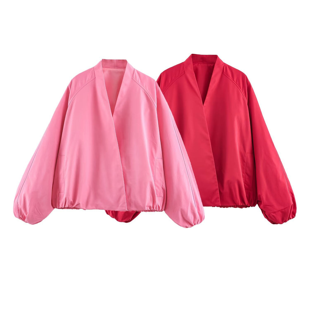 Damen Oversize-Bomberjacke mit Kimonoärmeln und Gummizugsaum Shop Nory