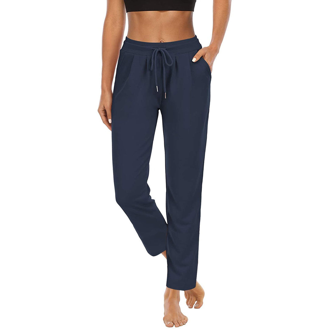 Damen bequeme Freizeithose mit elastischem Bund und seitlichen Taschen Shopnory