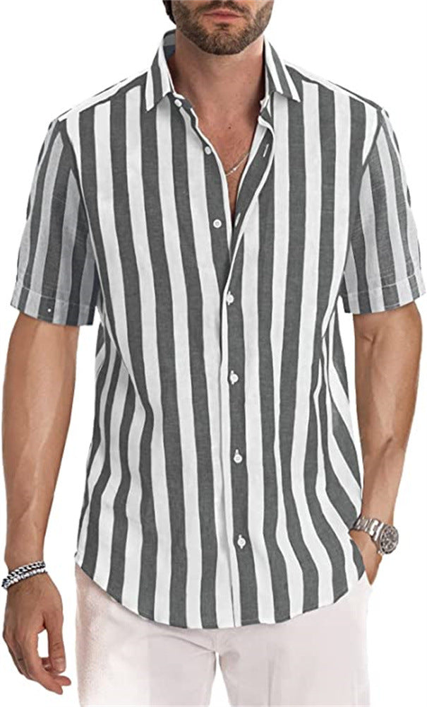Herren Hemd mit gestreiftem Revers