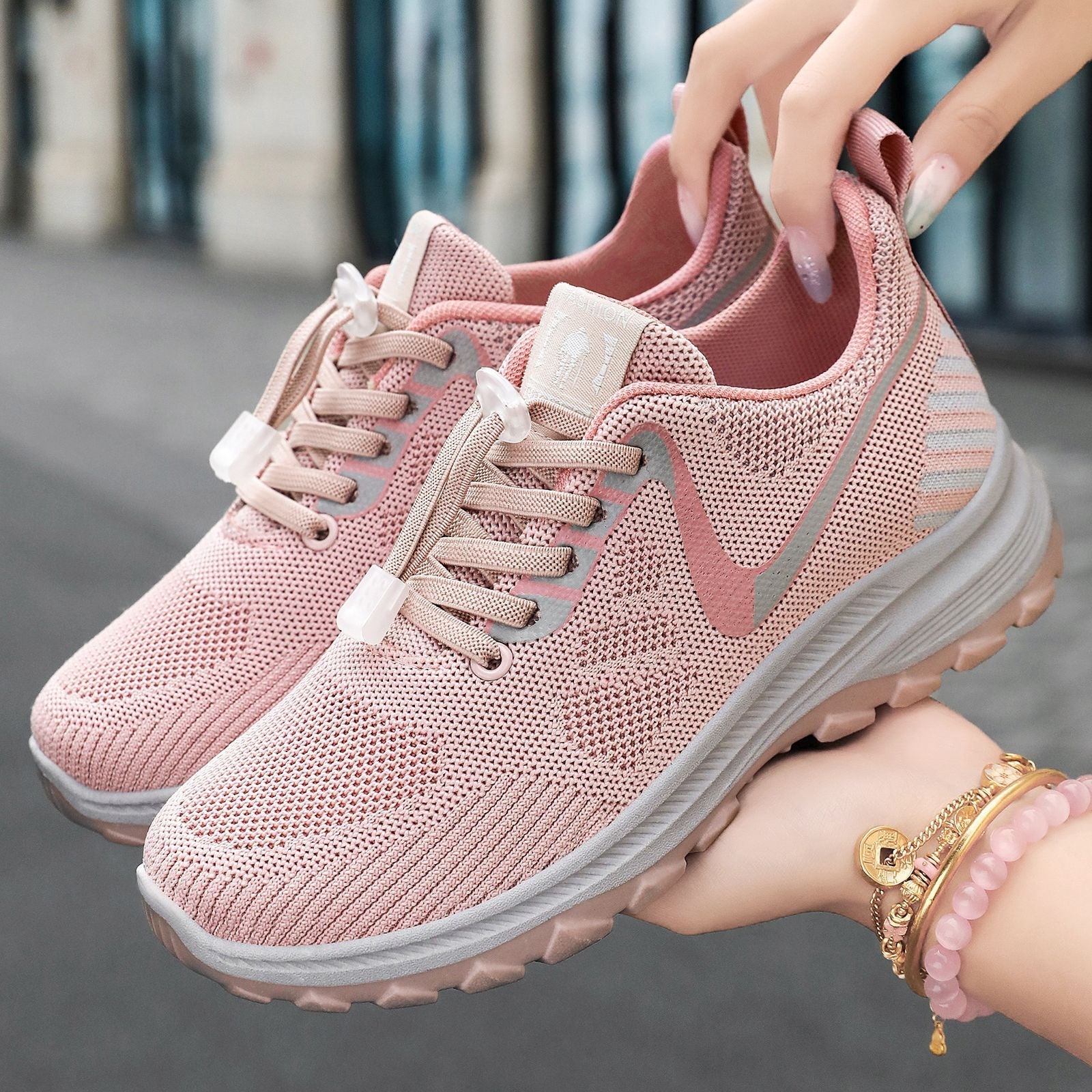 Damen Leichte Mesh-Laufschuhe mit flexibler Sohle Shopnory