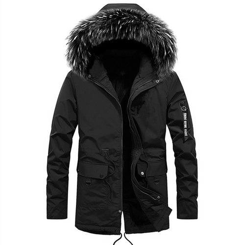 Herren Winterparka mit Kunstfellkapuze, Thermofütterung und Multifunktionstaschen Shop Nory