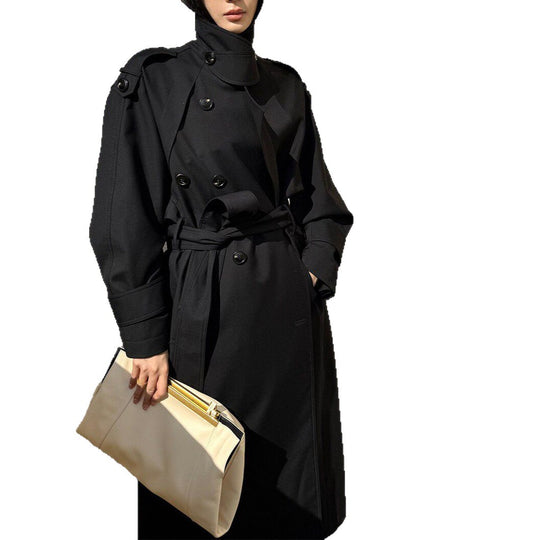 Damen modischer Trenchcoat mit doppelter Knopfleiste Shop Nory