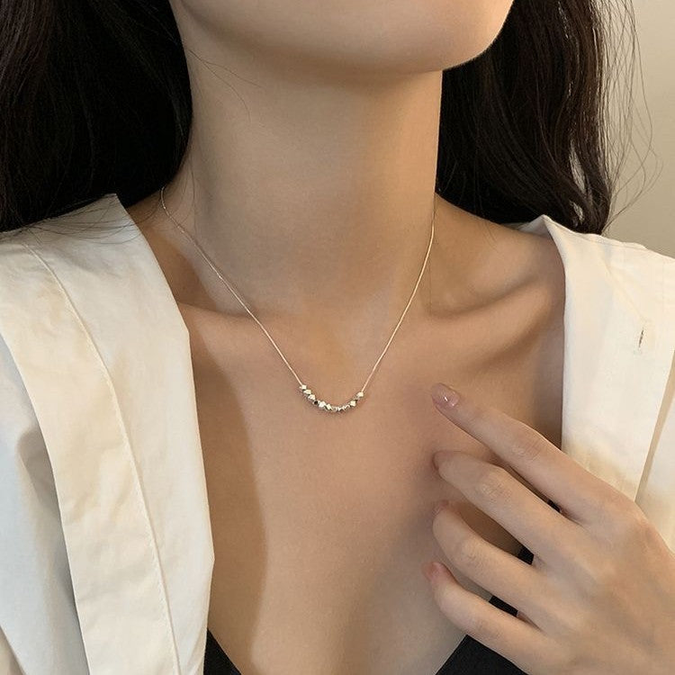 Damen Halskette mit geometrischen, glänzenden Kubelementen Shop Nory