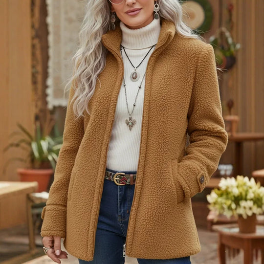 Damen Kuschelige Fleecejacke
