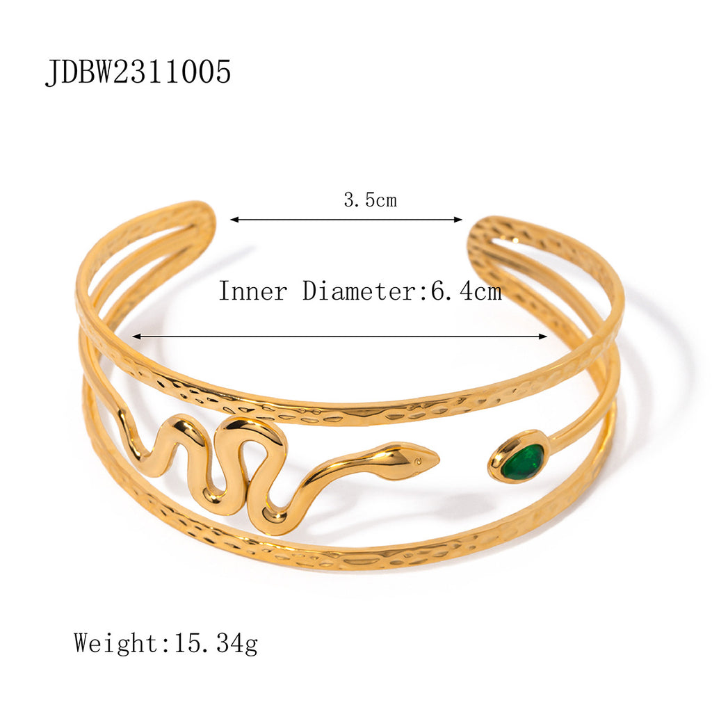 Damen Offenes Armband im Schlangen-Design aus hypoallergenem Edelstahl Shop Nory