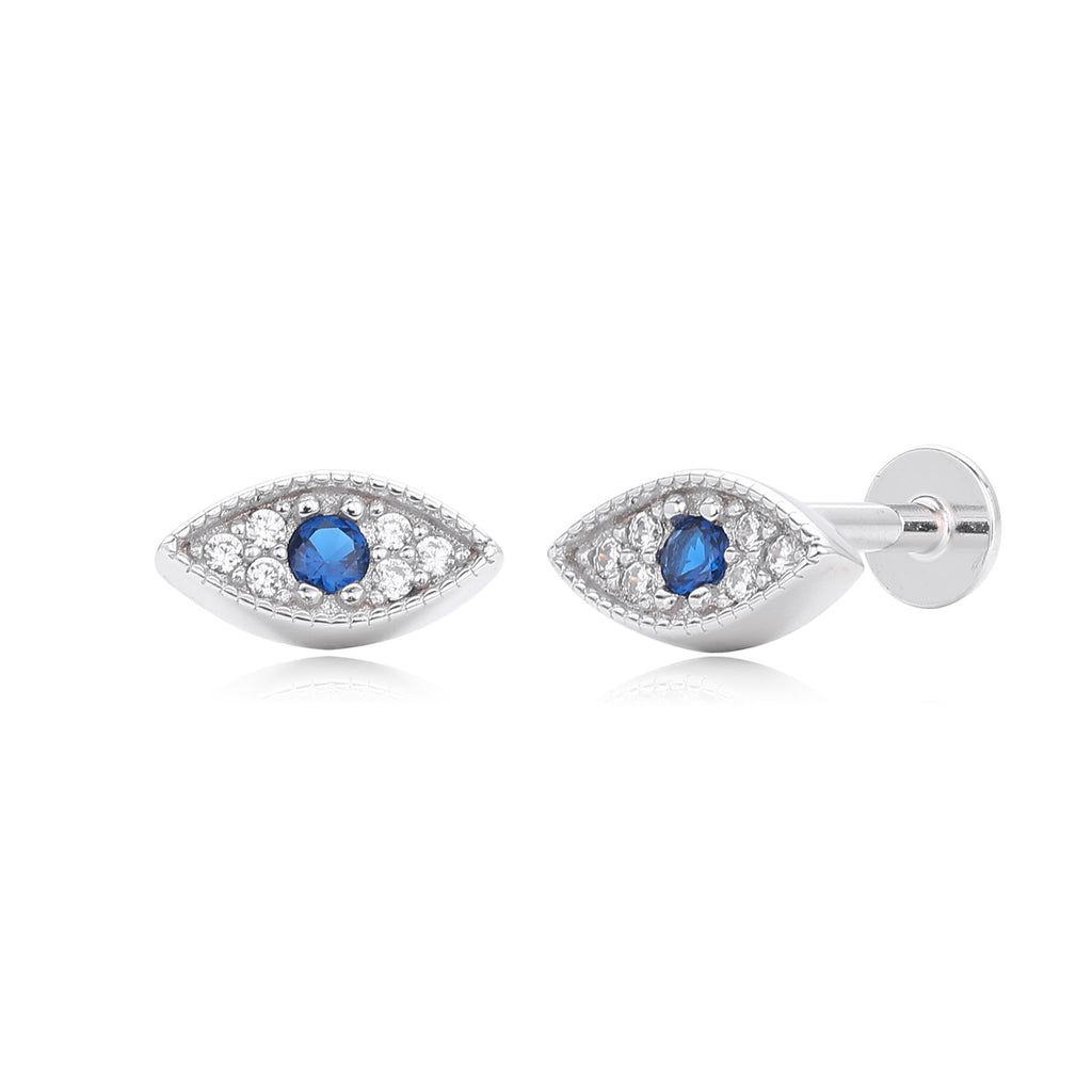 Damen Ohrstecker im eleganten Augendesign aus hochwertigem 925 Sterling Silber mit Zirkonbesatz Shop Nory