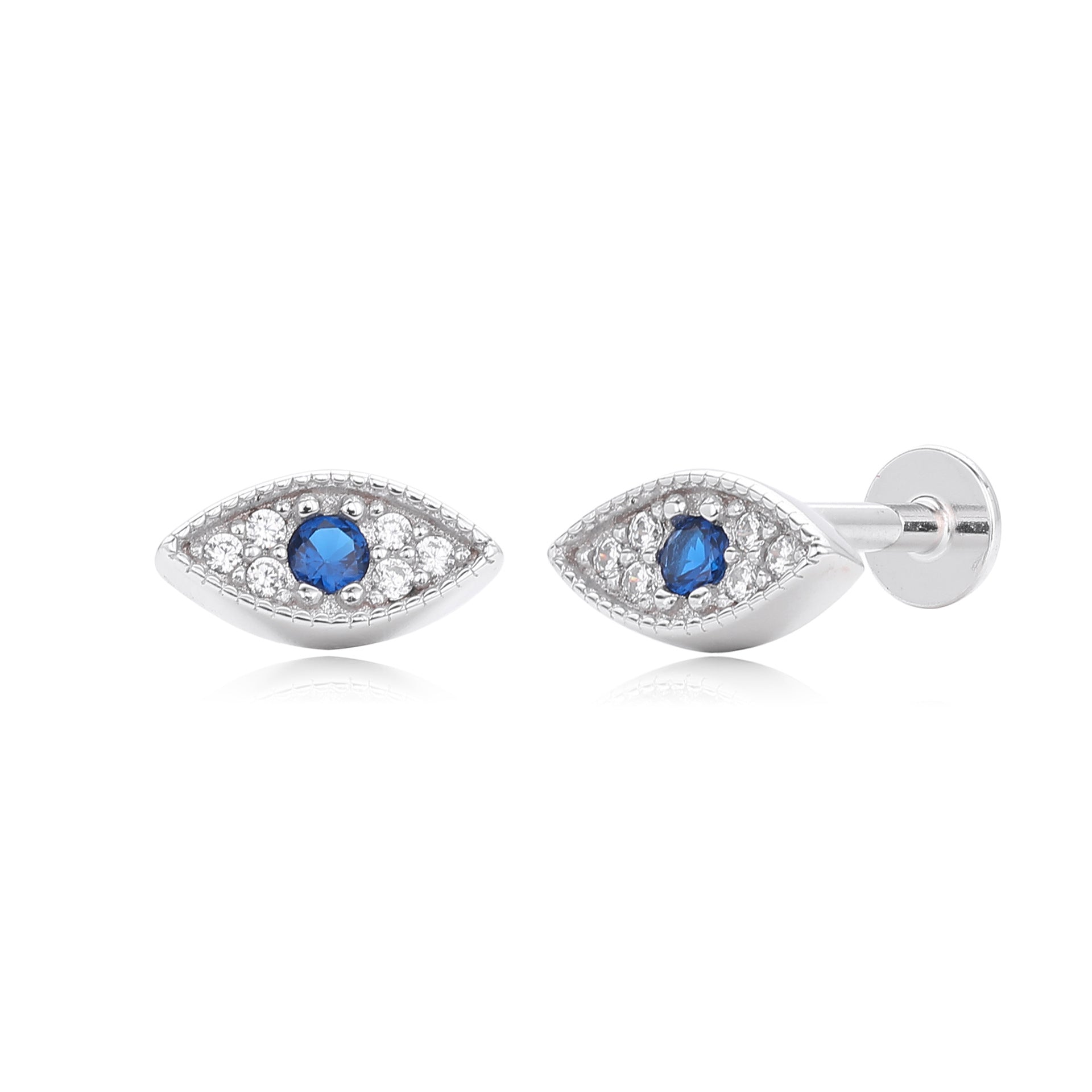 Damen Ohrstecker im eleganten Augendesign aus hochwertigem 925 Sterling Silber mit Zirkonbesatz Shop Nory