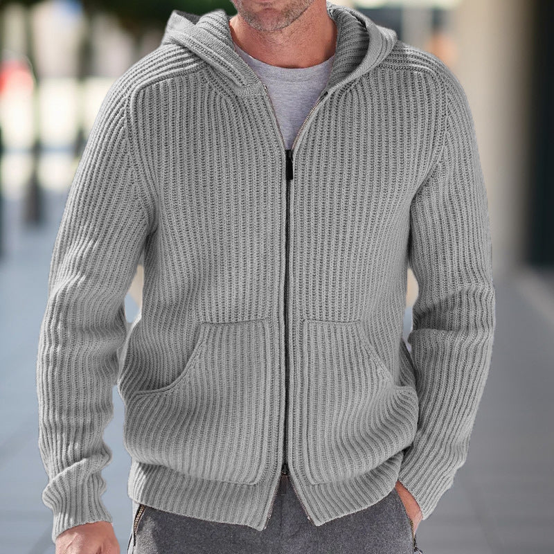 Herren Strickjacke mit Kapuze
