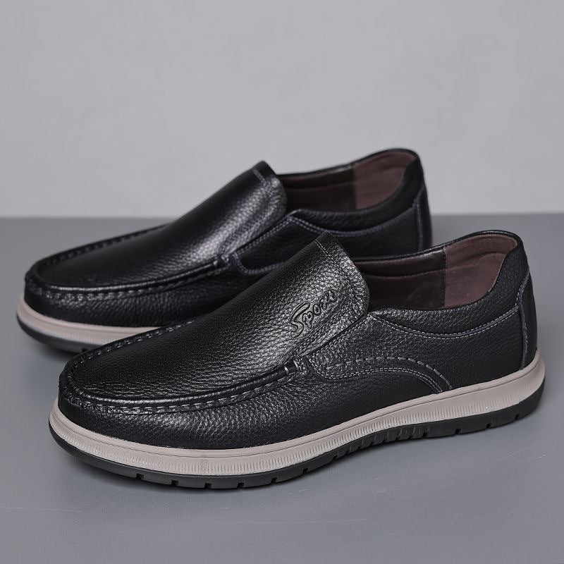 Herren Klassische Lederoptik Slipper im Mokassin-Stil mit gepolsterter Komfortsohle Shop Nory