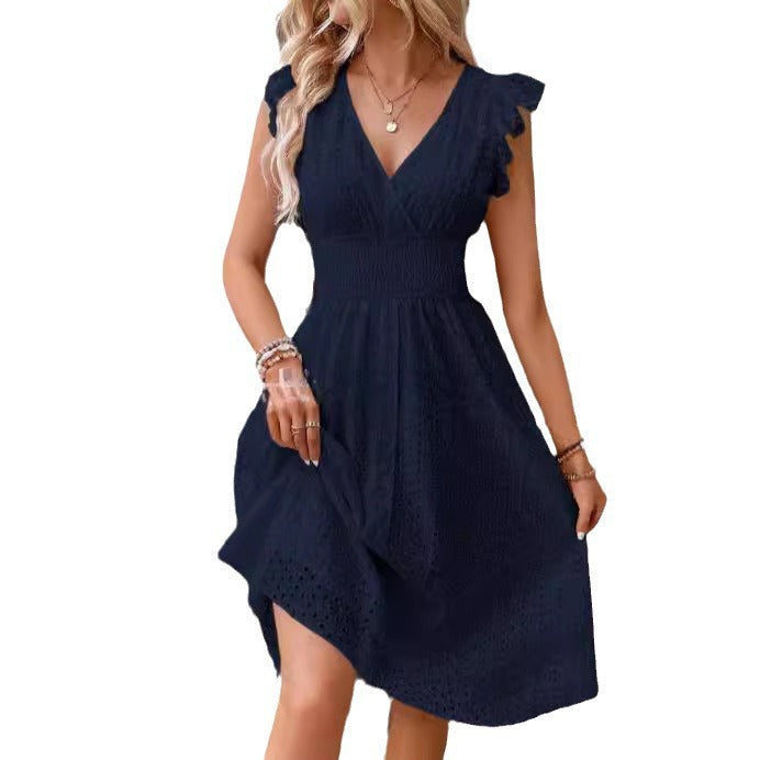 Damen Sommerkleid mit eleganten Spitzenärmeln