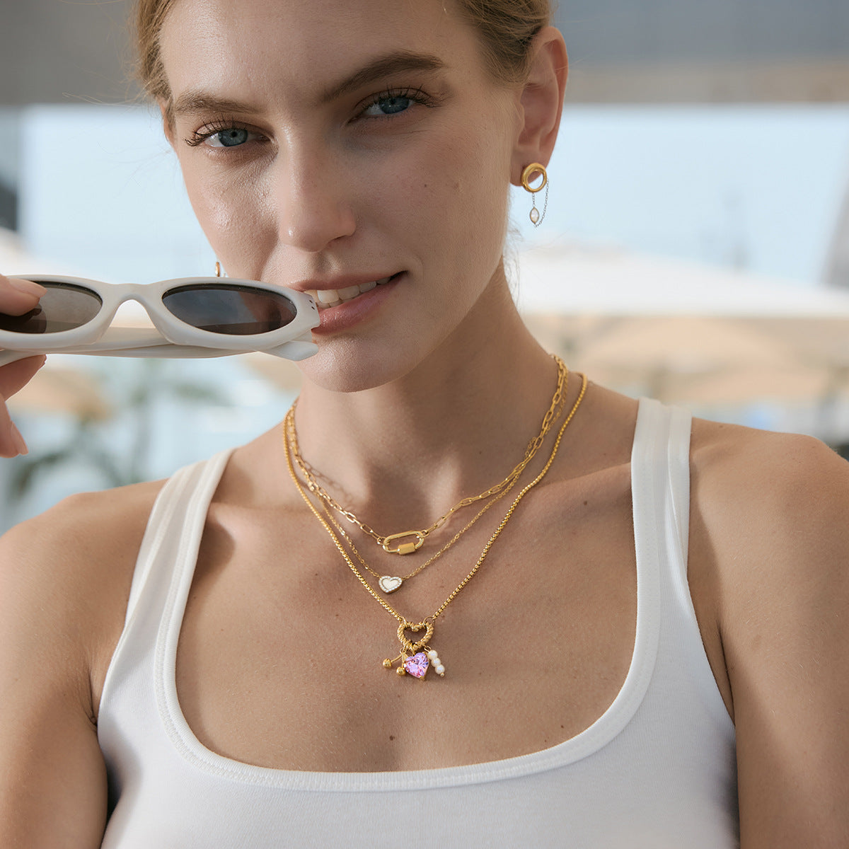 Damen Kette mit elegantem Gliederdesign aus hypoallergenem Edelstahl Shop Nory
