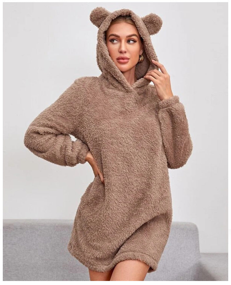 Damen Kuscheliger Hoodie mit Bärenohren