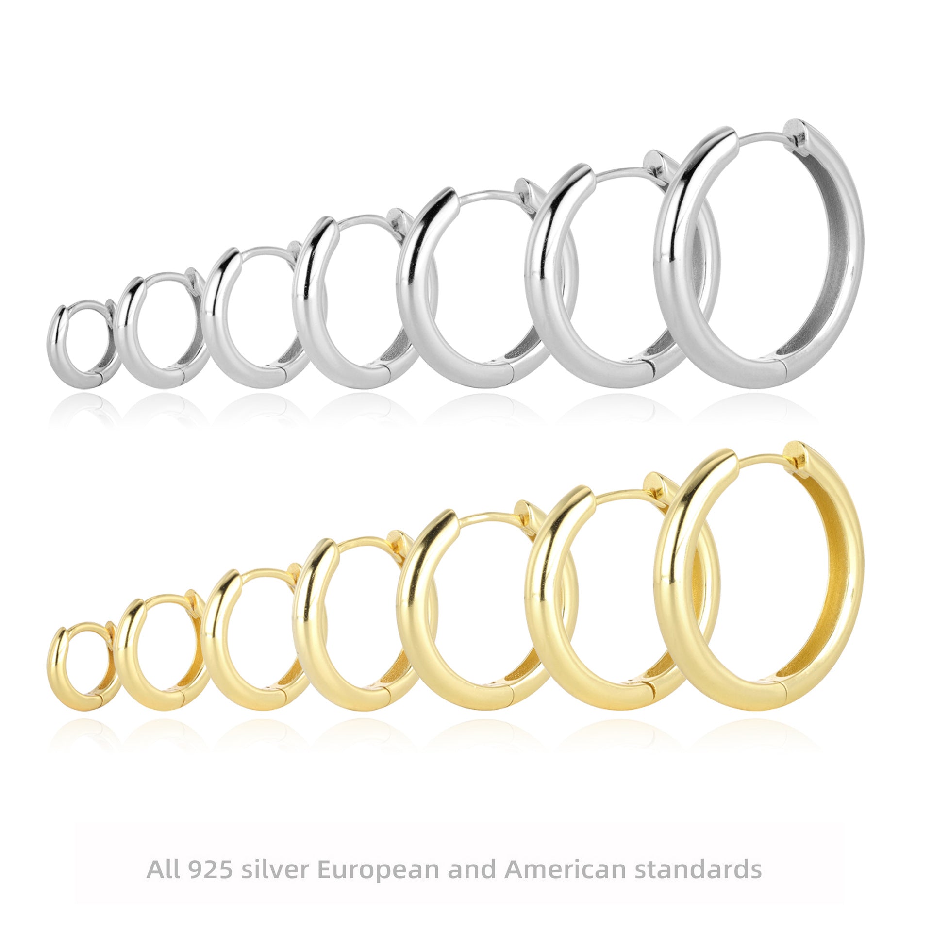 Damen Creolen in elegantem, modernem Design aus hochwertigem 925 Sterling Silber Shop Nory