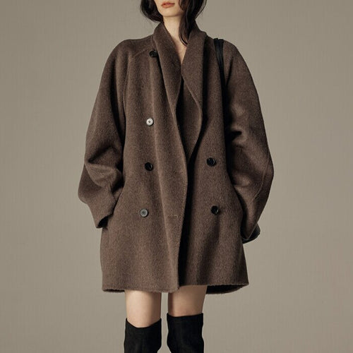 Damen Modische Oversized Wool-Mantel Shop Nory