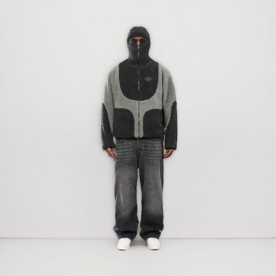 Herren Gemütliche Teddyjacke mit Kontrastnähten