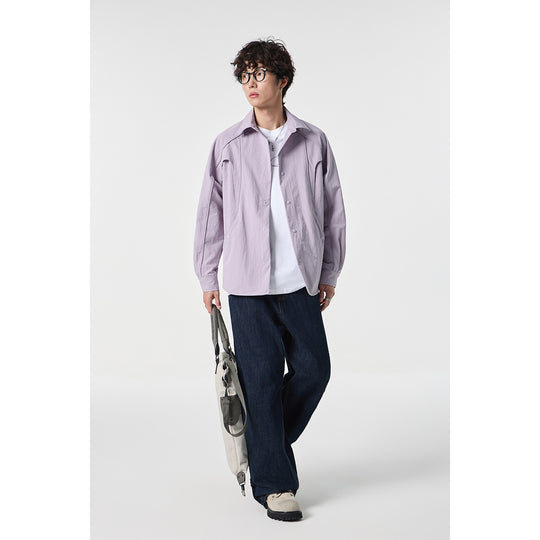 Damen Oversize-Hemdjacke mit geschwungener Teilnaht und Druckknopfleiste Shop Nory