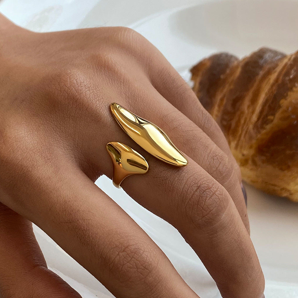 Damen eleganter Ring aus hypoallergenem und wasserfestem Edelstahl Shop Nory