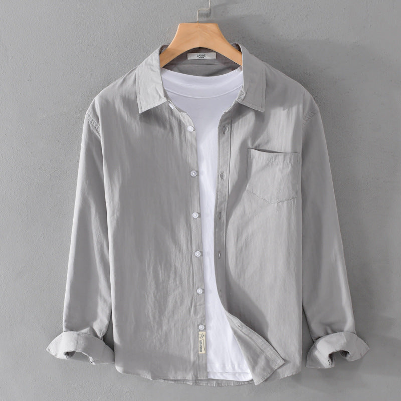 Herren Leichtes Baumwoll‑Leinen Overshirt mit Brusttasche und Relaxed‑Fit Shop Nory
