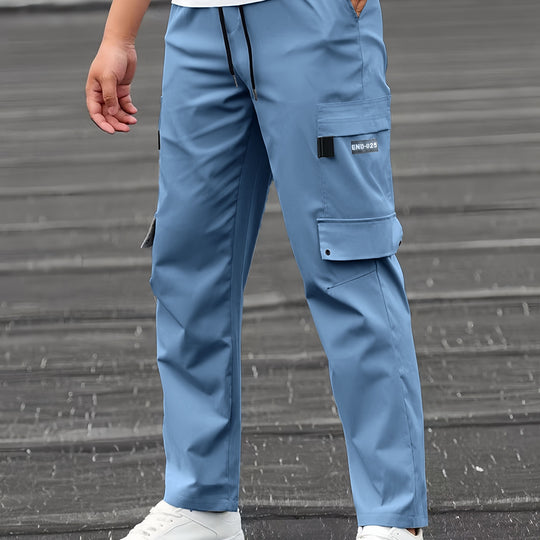 Herren Utility-Cargohose mit Tunnelzugbund, geradem Bein und Mehrfachtaschen Shop Nory