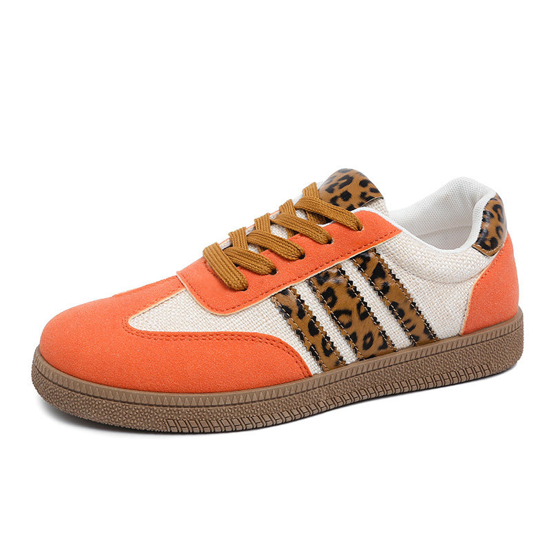 Damen Low-Top Sneaker mit Leoparden-Detail, Velours- und Textilmix Shop Nory