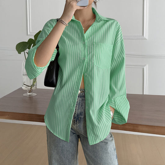 Damen nan oversized Hemdbluse mit kastigem Schnitt, Brusttasche und abgerundetem Saum Shop Nory