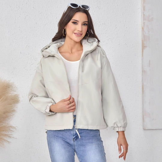 Damen Wattierte Kapuzenjacke mit Tunnelzug, Zweifach-Frontreißverschluss und elastischen Bündchen Shop Nory