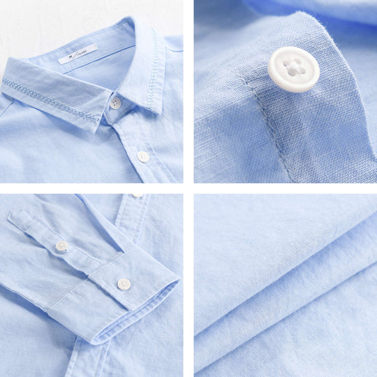 Herren Leichtes Baumwollhemd mit Lagen‑Look und Kentkragen Shop Nory