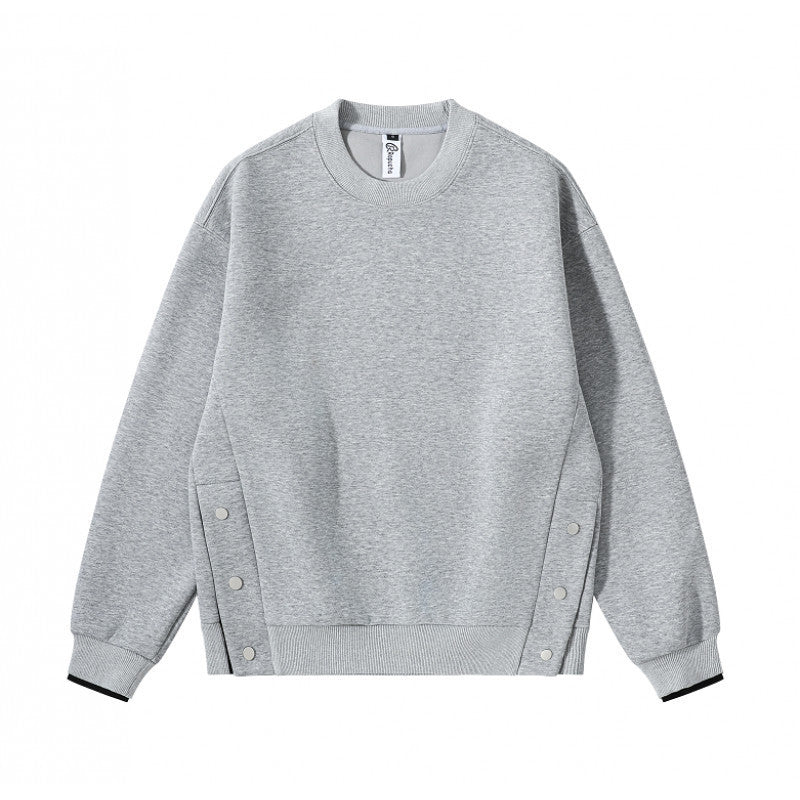 Unisex Oversize-Sweatshirt mit seitlichen Druckknopfleisten, Rippbündchen und Rundhals Shop Nory