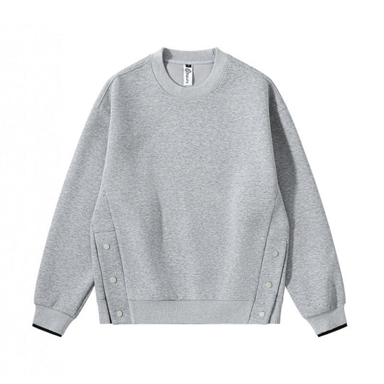 Unisex Oversize-Sweatshirt mit seitlichen Druckknopfleisten, Rippbündchen und Rundhals Shop Nory