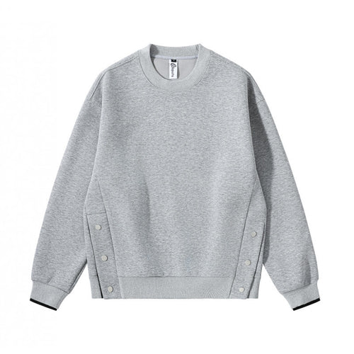 Unisex Oversize-Sweatshirt mit seitlichen Druckknopfleisten, Rippbündchen und Rundhals Shop Nory