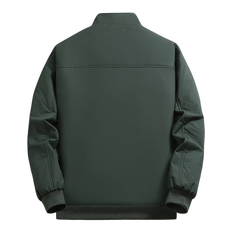 Herren Wattierte Bomberjacke mit Kunstfell-Innenfutter, Stehkragen und Reißverschluss Shop Nory