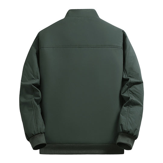 Herren Wattierte Bomberjacke mit Kunstfell-Innenfutter, Stehkragen und Reißverschluss Shop Nory