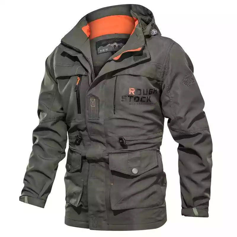 Herren robuster Canvas-Fieldparka mit Kapuze, Multifunktionstaschen und Taillenregulierung Shop Nory