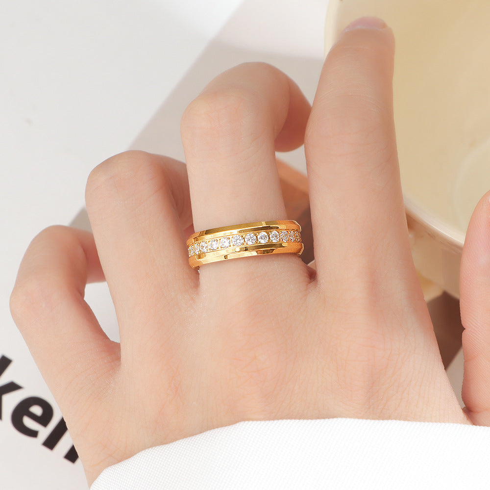Damen eleganter Ring mit funkelndem Kristallbesatz Shop Nory