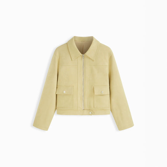 Damen Kurzjacke mit Reißverschluss, Hemdkragen und Pattentaschen Shop Nory