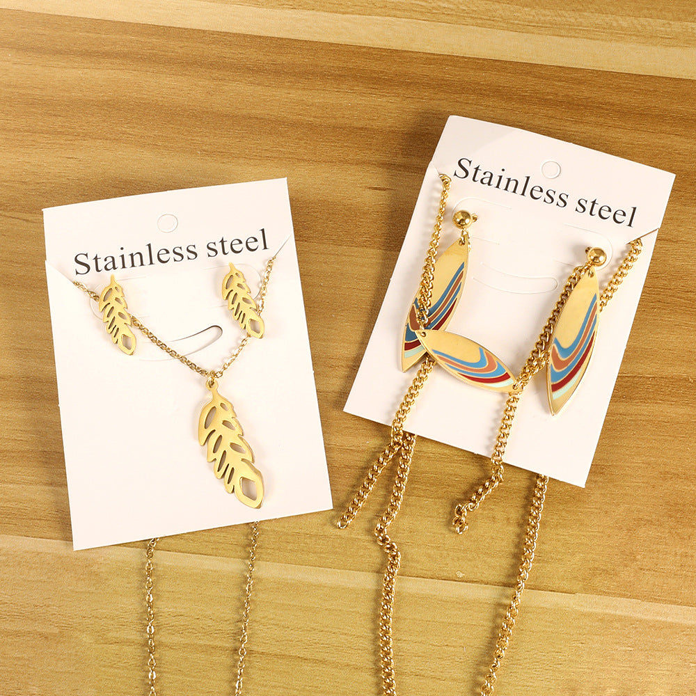 Damen Schmuckset mit buntem Anhänger und eleganten Ohrringen Shop Nory