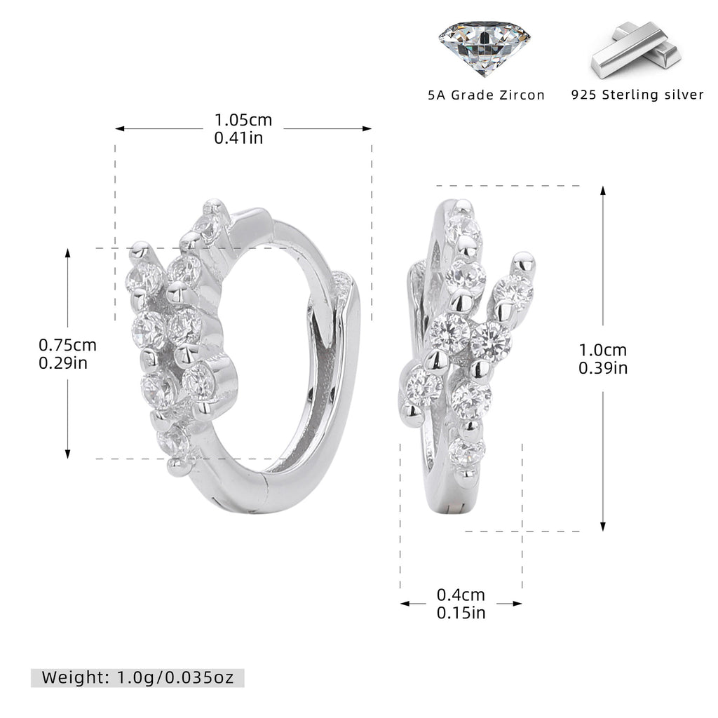 Damen Ohrstecker mit funkelnden Zirkon-Akzenten und hochwertigem 925 Sterling Silber Shop Nory