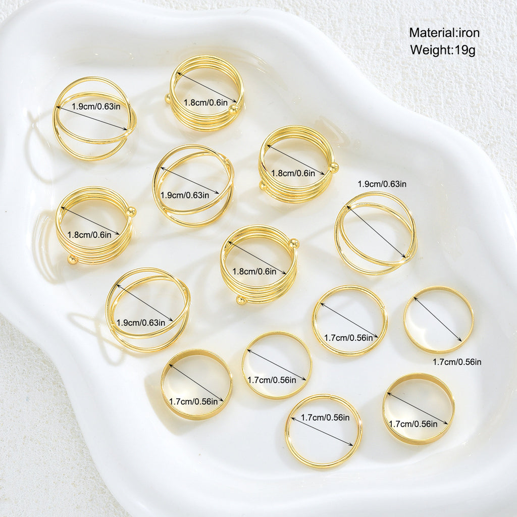 Damen Ring-Set mit abwechslungsreichen strukturierten Designs Shop Nory