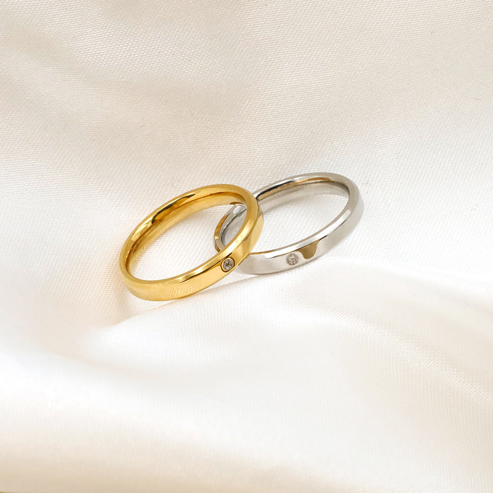 Damen schmaler Edelstahlring mit funkelndem Zirkonia Shop Nory
