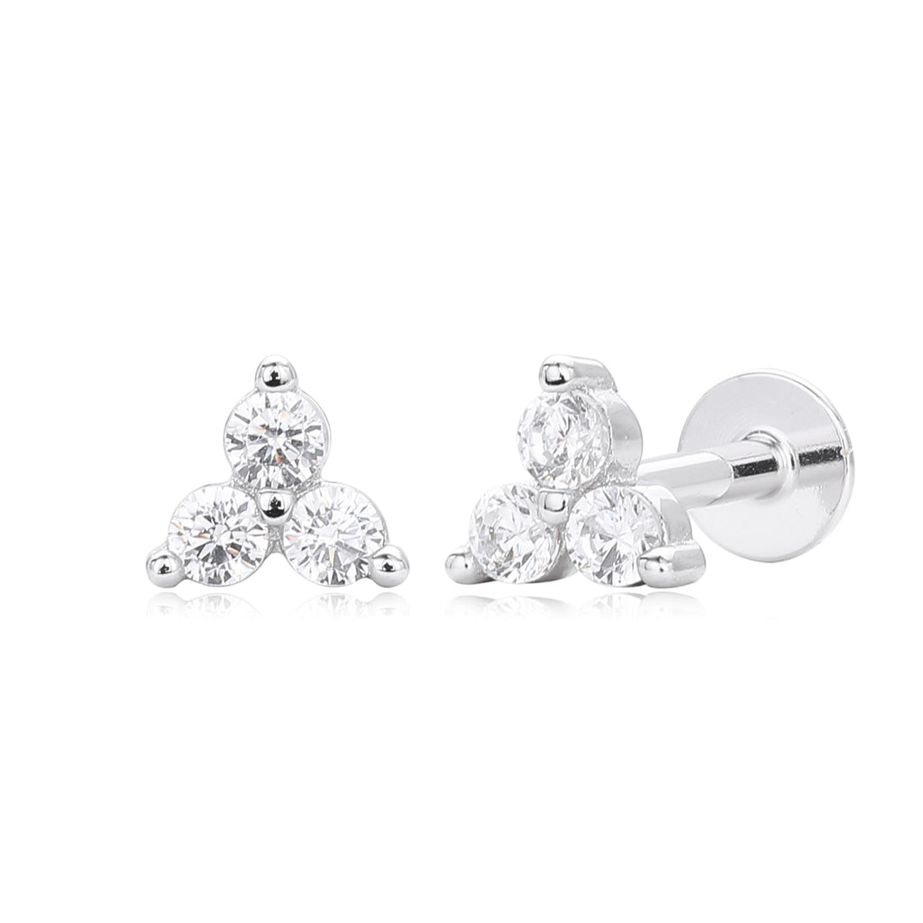 Damen Ohrstecker mit funkelnden 5A Zirkonen aus hochwertigem 925 Sterling Silber Shop Nory