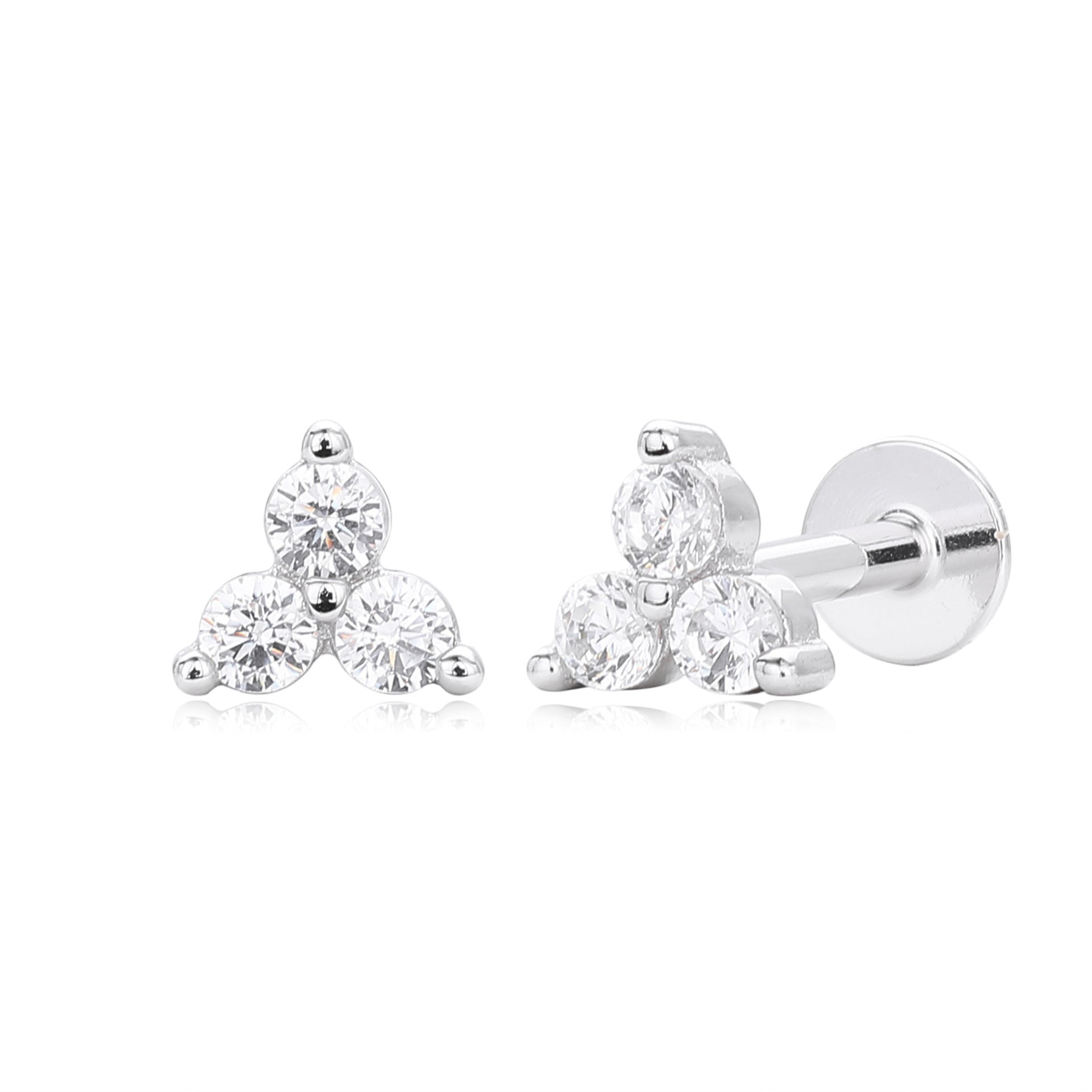 Damen Ohrstecker mit funkelnden 5A Zirkonen aus hochwertigem 925 Sterling Silber Shop Nory