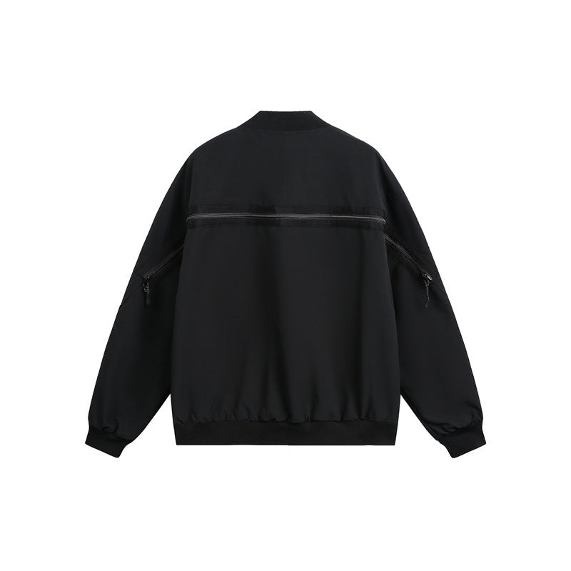 Unisex Boxy-Utility-Bomberjacke mit Mehrfachtaschen und Zwei-Wege-Reißverschluss Shop Nory